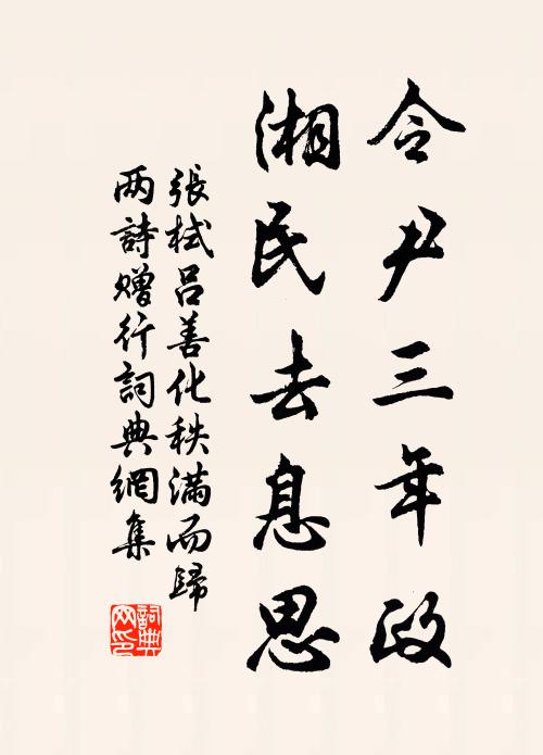 张栻令尹三年政,湘民去息思书法作品欣赏