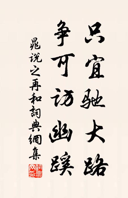 晁说之只宜驰大路，争可访幽蹊书法作品欣赏