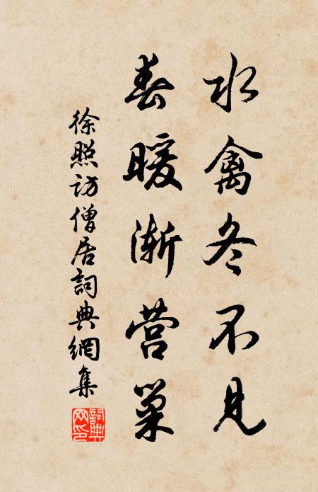 徐照水禽冬不见，春暖渐营巢书法作品欣赏