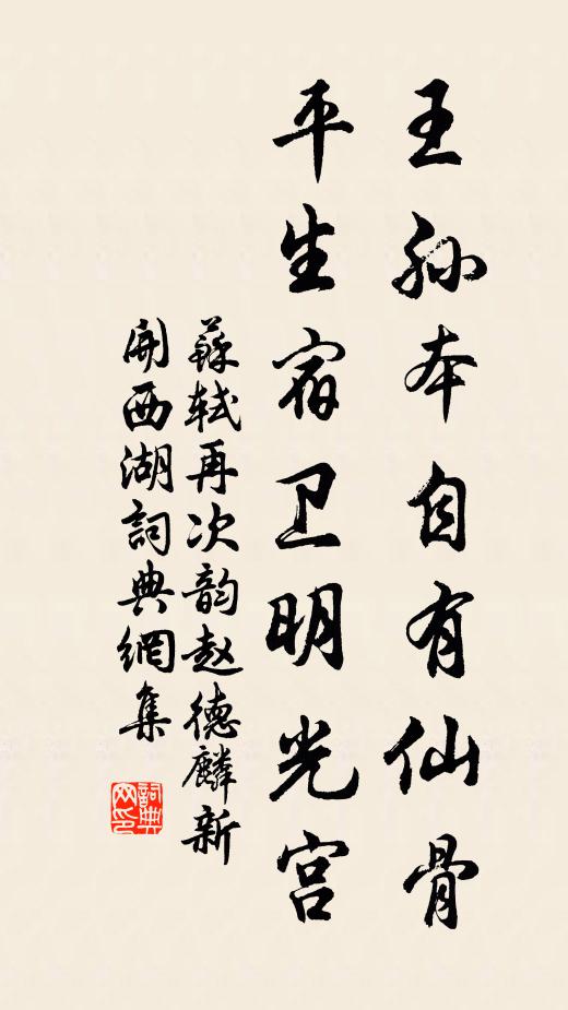 苏轼王孙本自有仙骨，平生宿卫明光宫书法作品欣赏