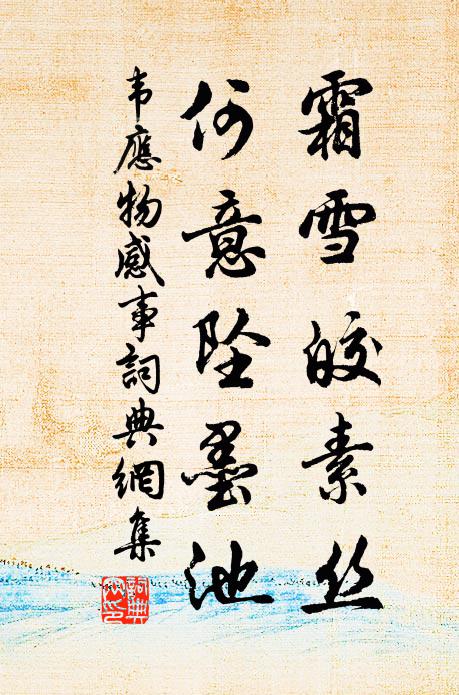 韦应物霜雪皎素丝，何意坠墨池书法作品欣赏