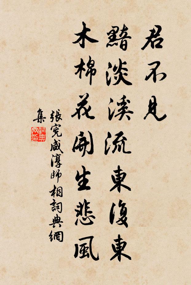 张宪君不见，黯淡溪流东复东，木棉花开生悲风书法作品欣赏