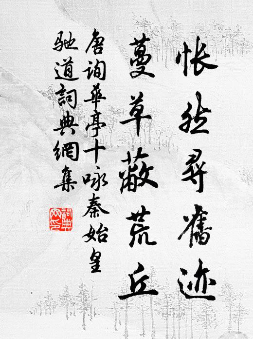唐询怅然寻旧迹，蔓草蔽荒丘书法作品欣赏