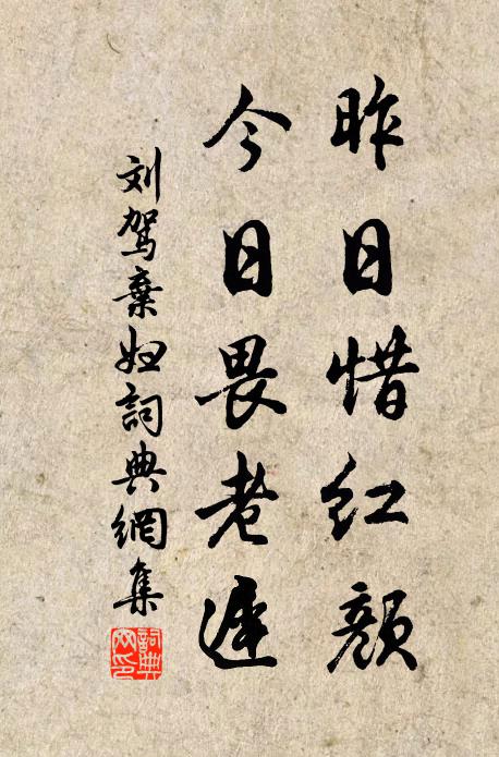 刘驾昨日惜红颜，今日畏老迟书法作品欣赏