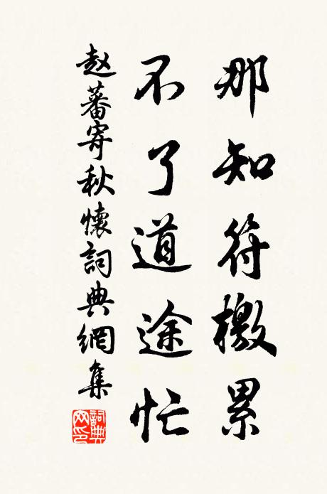 赵蕃那知符檄累，不了道途忙书法作品欣赏