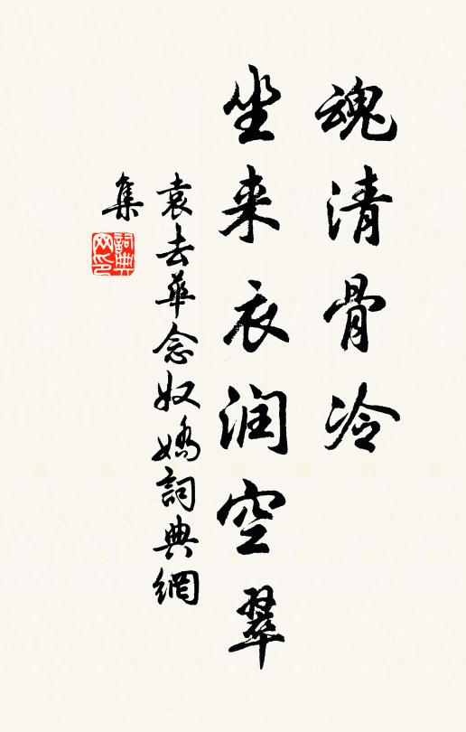 袁去华魂清骨冷，坐来衣润空翠书法作品欣赏