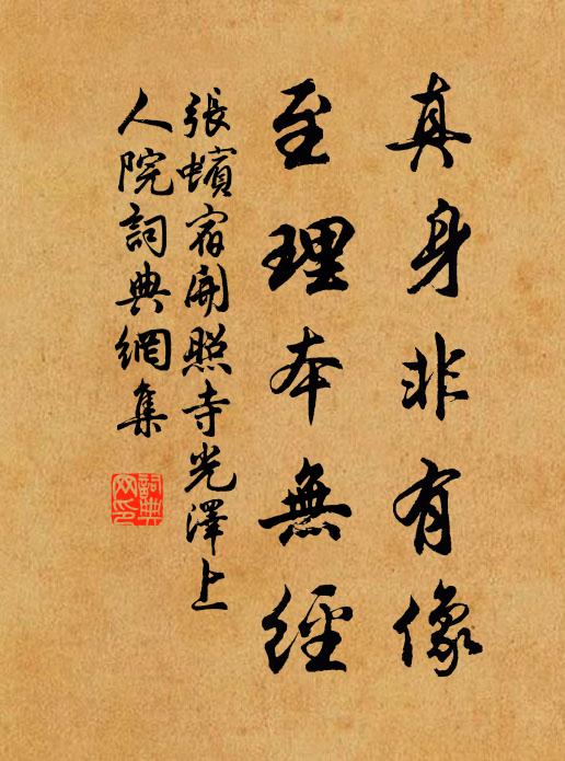 张蠙真身非有像，至理本无经书法作品欣赏