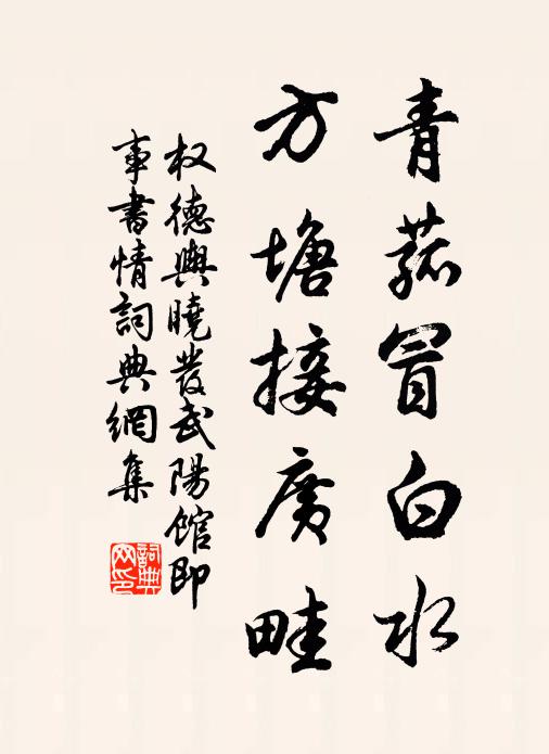 权德舆青菰冒白水，方塘接广畦书法作品欣赏