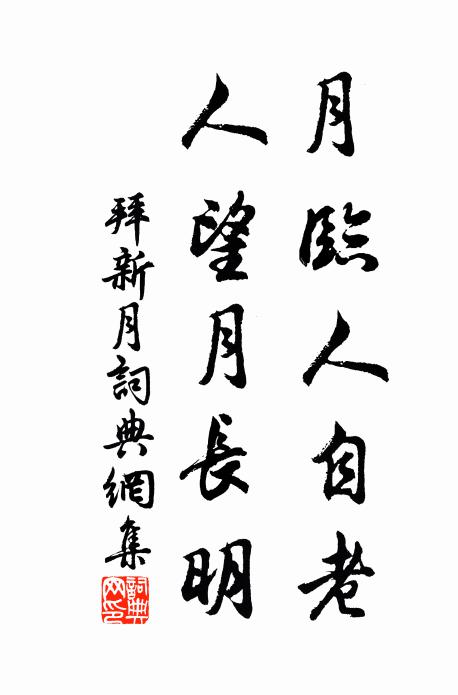 佚名月临人自老，人望月长明书法作品欣赏