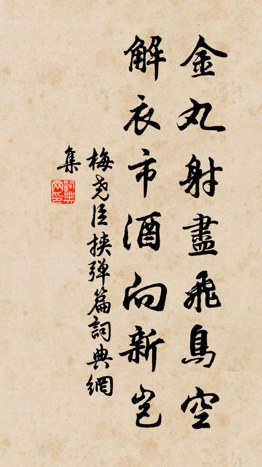 梅尧臣金丸射尽飞鸟空，解衣市酒向新岂书法作品欣赏