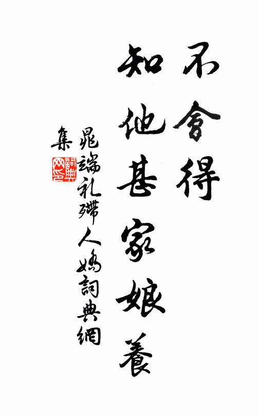 晁端礼不会得、知他甚家娘养书法作品欣赏