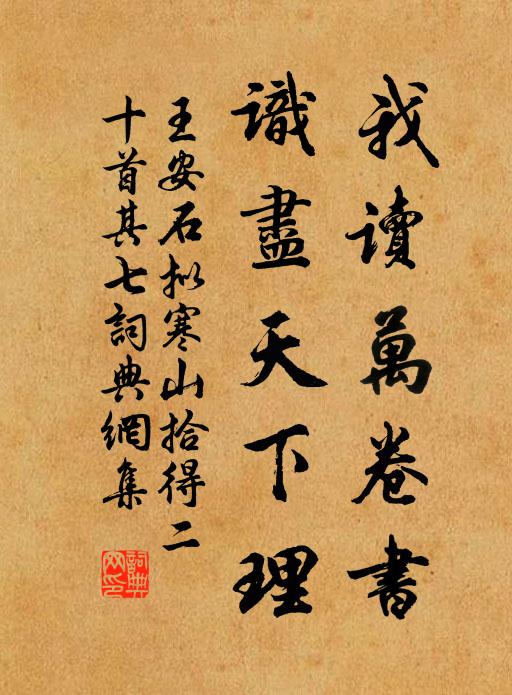 王安石我读万卷书，识尽天下理书法作品欣赏