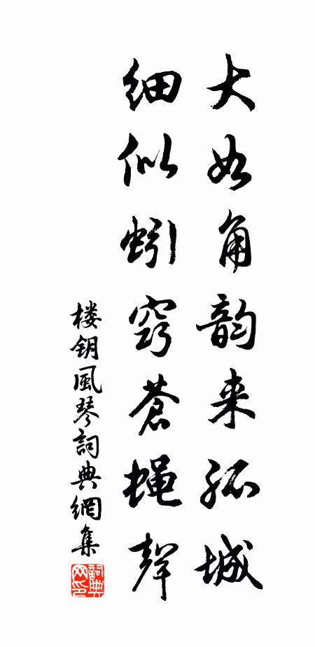 楼钥大如角韵来孤城，细似蚓窍苍蝇声书法作品欣赏
