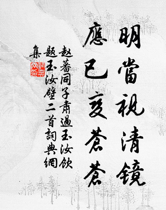 赵蕃明当视清镜，应已变苍苍书法作品欣赏