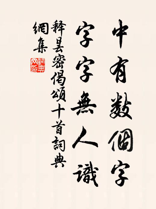 释昙密中有数个字，字字无人识书法作品欣赏
