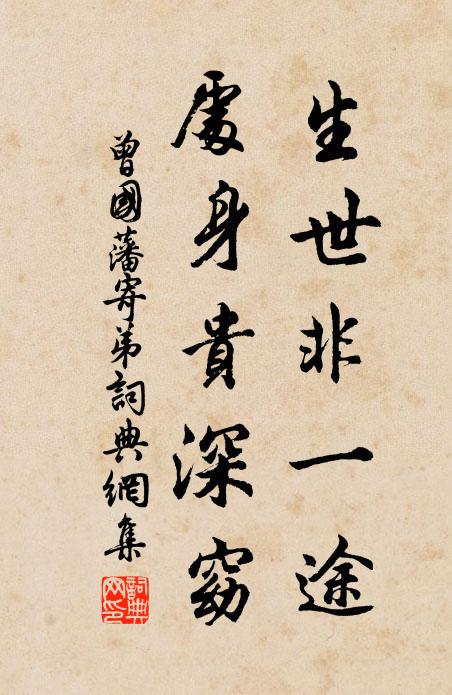 曾国藩生世非一途，处身贵深窈书法作品欣赏