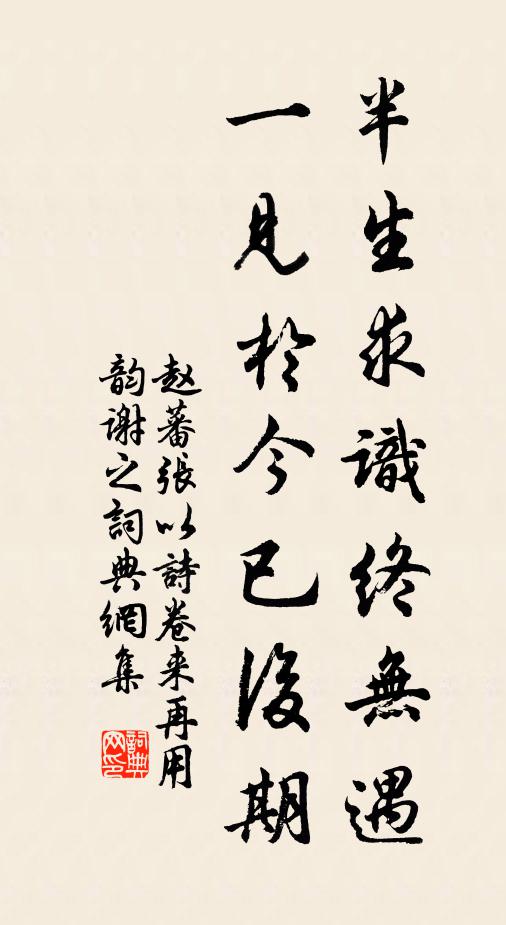 赵蕃半生求识终无遇，一见于今已后期书法作品欣赏