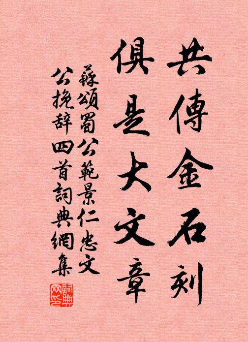 苏颂共传金石刻，俱是大文章书法作品欣赏
