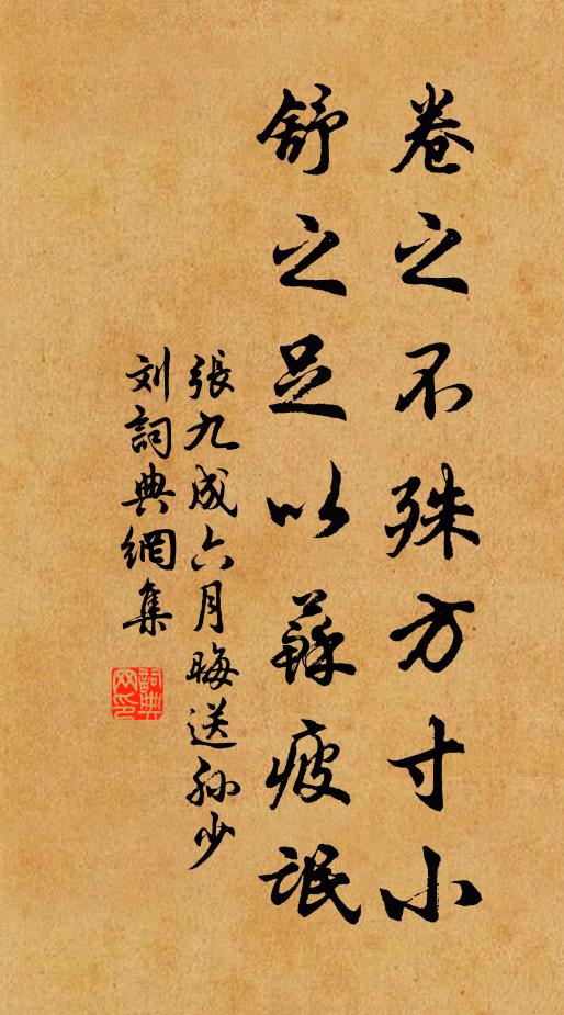 张九成卷之不殊方寸小，舒之足以苏疲氓书法作品欣赏