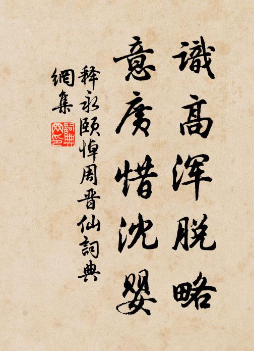 释永颐识高浑脱略，意广惜沈婴书法作品欣赏