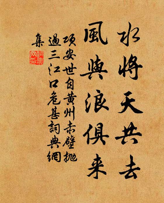 项安世水将天共去，风与浪俱来书法作品欣赏