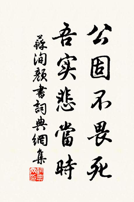苏洵公固不畏死,吾实悲当时书法作品欣赏