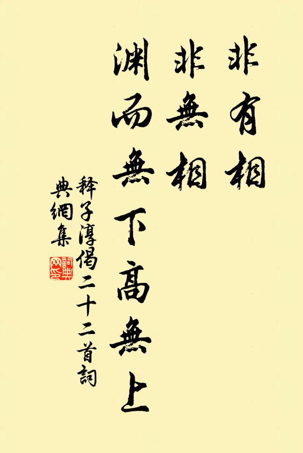 释子淳非有相，非无相，渊而无下高无上书法作品欣赏