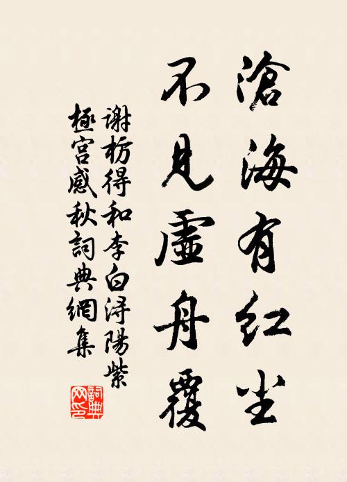 谢枋得沧海有红尘，不见虚舟覆书法作品欣赏