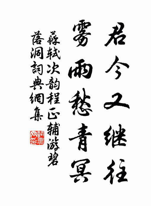 苏轼君今又继往，雾雨愁青冥书法作品欣赏
