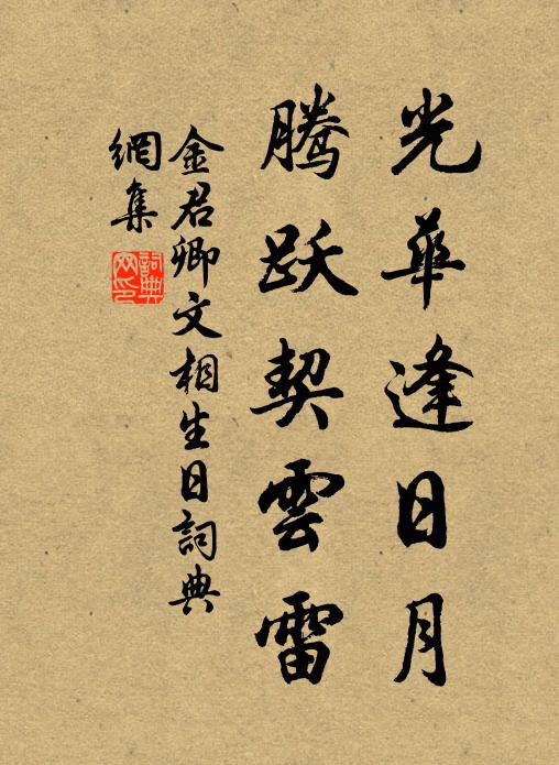 金君卿光华逢日月，腾跃契云雷书法作品欣赏