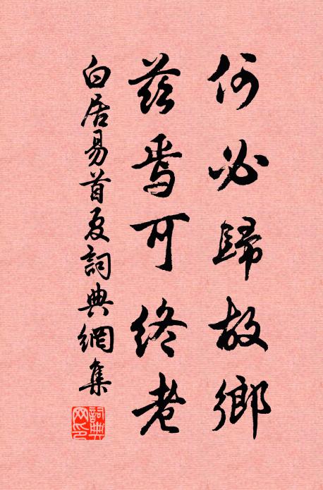 白居易何必归故乡，兹焉可终老书法作品欣赏
