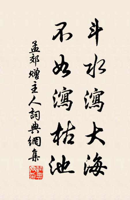孟郊斗水泻大海，不如泻枯池书法作品欣赏