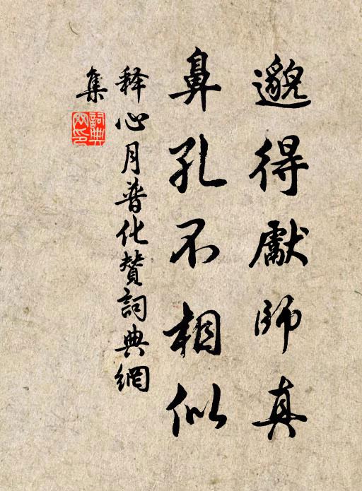 释心月邈得先师真，鼻孔不相似书法作品欣赏