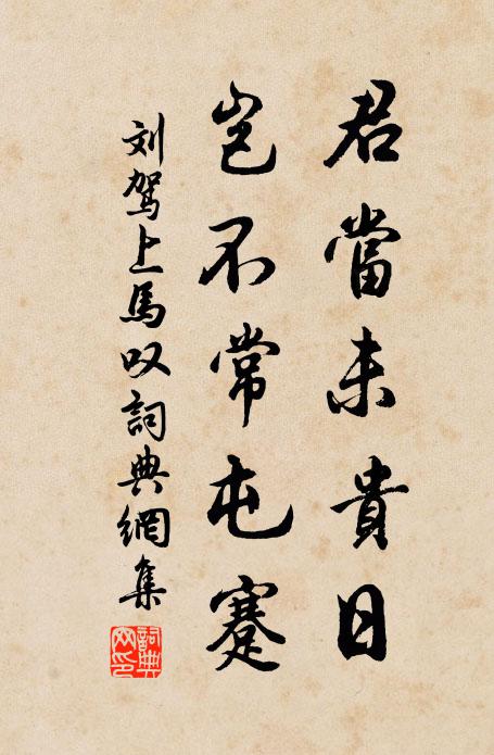 刘驾君当未贵日，岂不常屯蹇书法作品欣赏