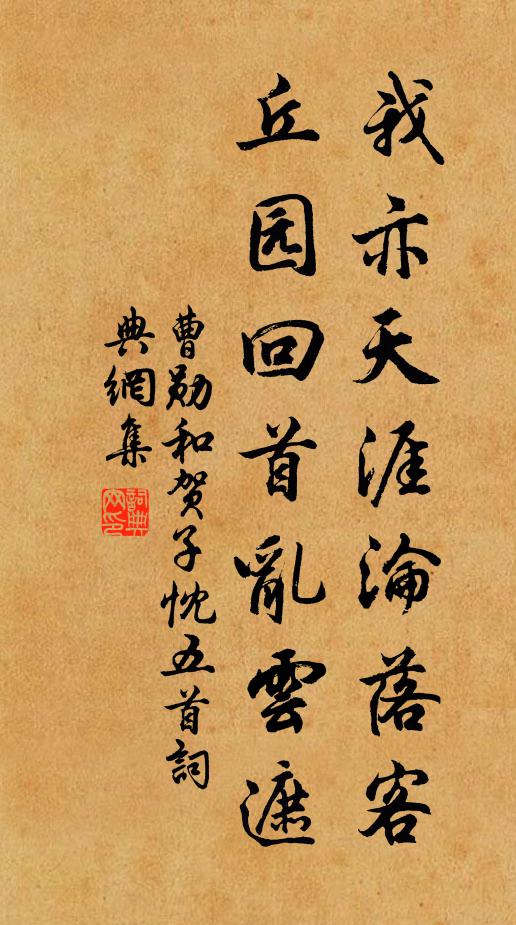 曹勋我亦天涯沦落客，丘园回首乱云遮书法作品欣赏