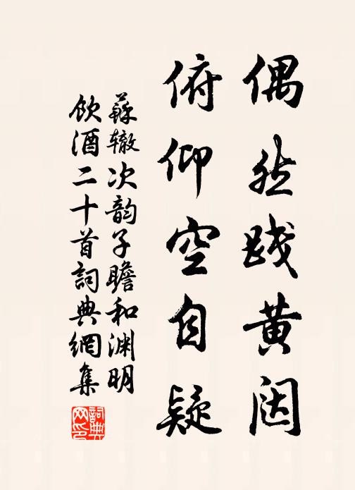 苏辙偶然践黄闼，俯仰空自疑书法作品欣赏