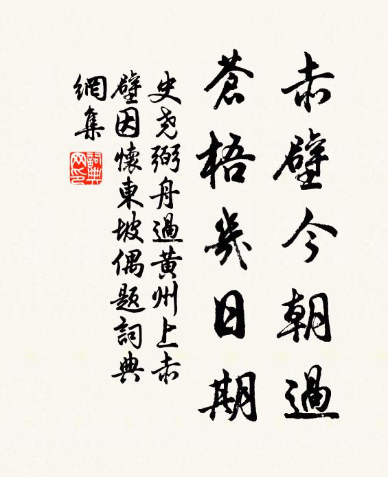 史尧弼赤壁今朝过，苍梧几日期书法作品欣赏