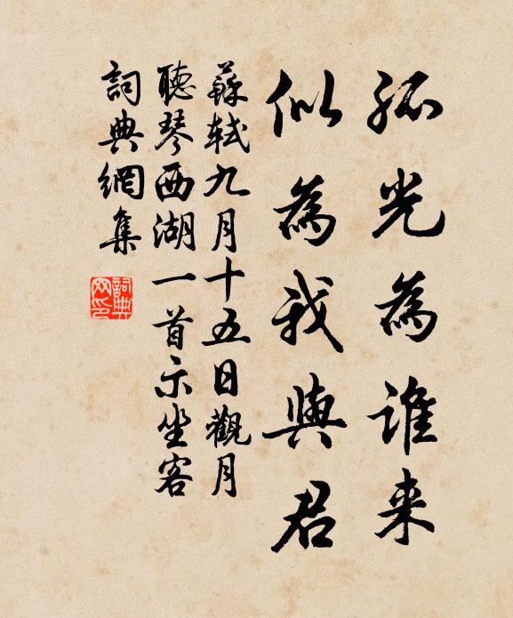 苏轼孤光为谁来，似为我与君书法作品欣赏