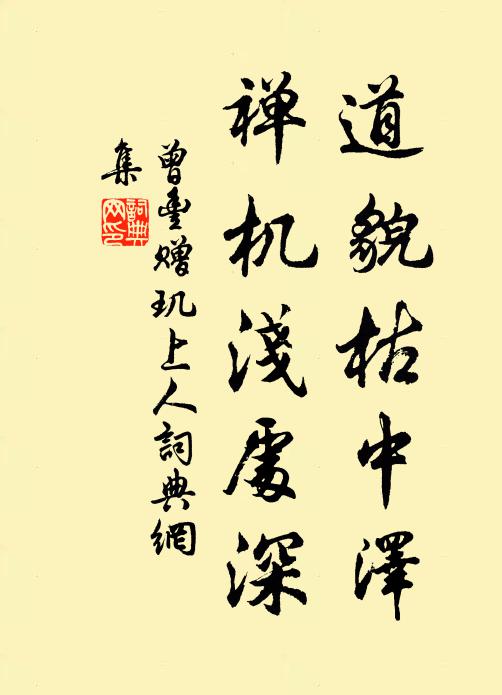 曾丰道貌枯中泽，禅机浅处深书法作品欣赏