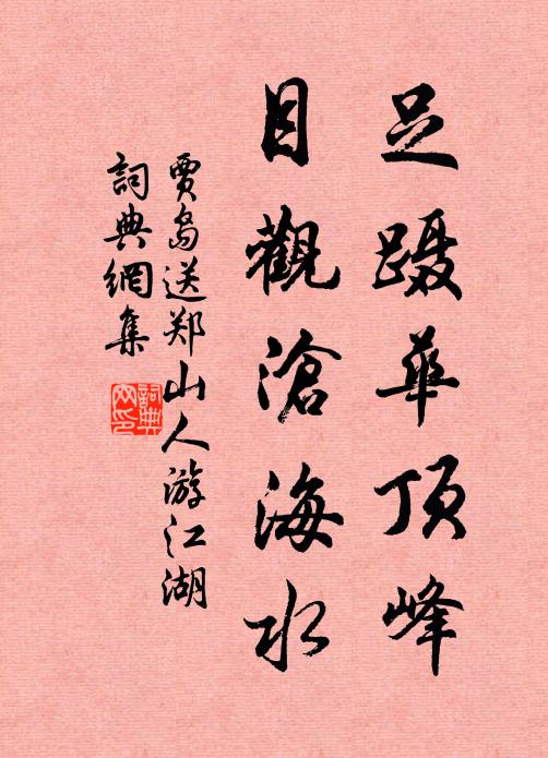 贾岛足蹑华顶峰，目观沧海水书法作品欣赏