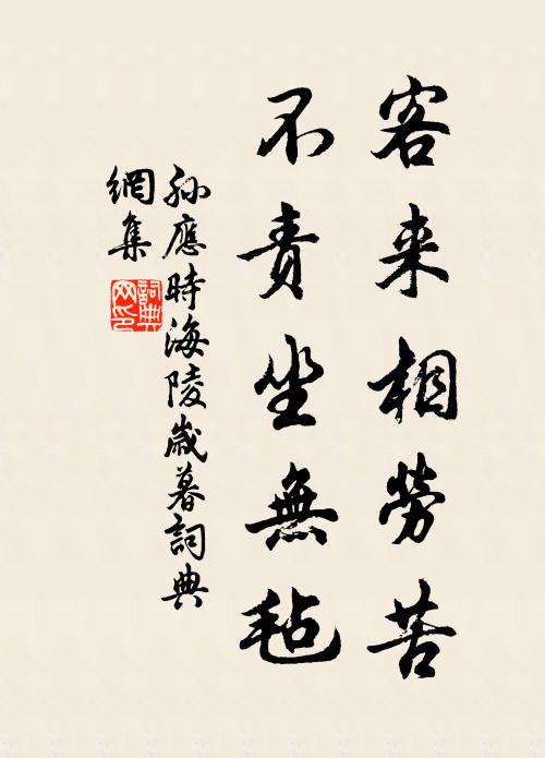 孙应时客来相劳苦，不责坐无毡书法作品欣赏