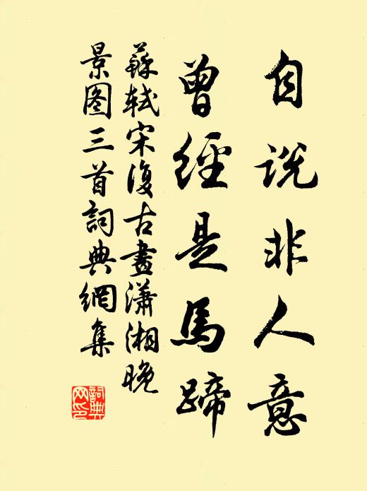 苏轼自说非人意，曾经是马蹄书法作品欣赏