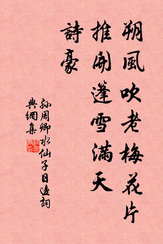 孙周卿朔风吹老梅花片，推开篷雪满天，诗豪书法作品欣赏