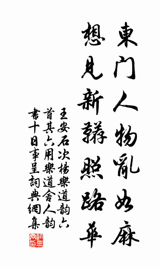 王安石东门人物乱如麻，想见新鞯照路华书法作品欣赏