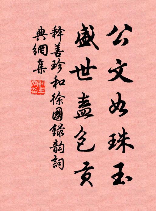 释善珍公文如珠玉，盛世盍包贡书法作品欣赏