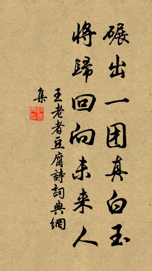 王老者碾出一团真白玉，将归回向未来人书法作品欣赏