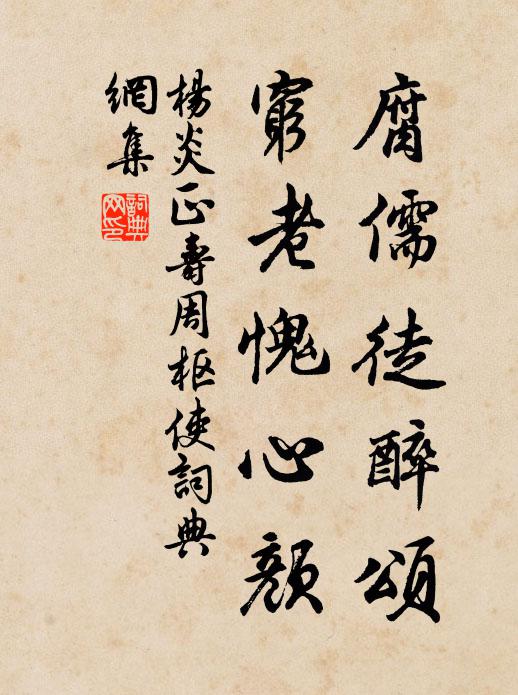 杨炎正腐儒徒醉颂，穷老愧心颜书法作品欣赏
