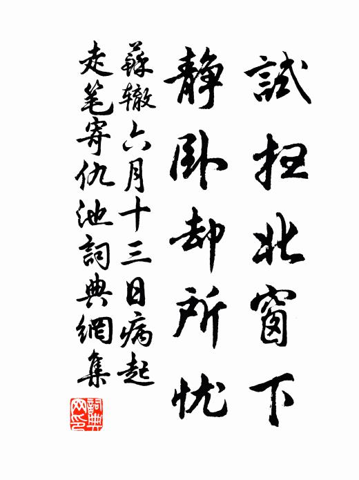 苏辙试扫北窗下,静卧却所忧书法作品欣赏