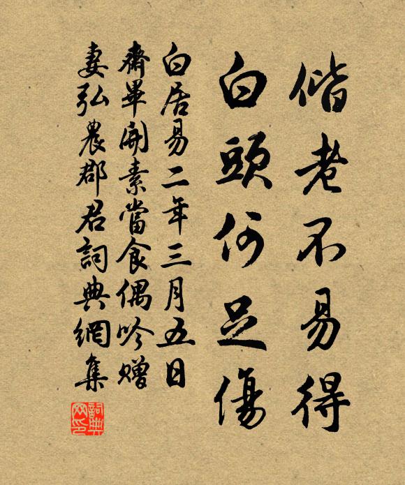 白居易偕老不易得，白头何足伤书法作品欣赏