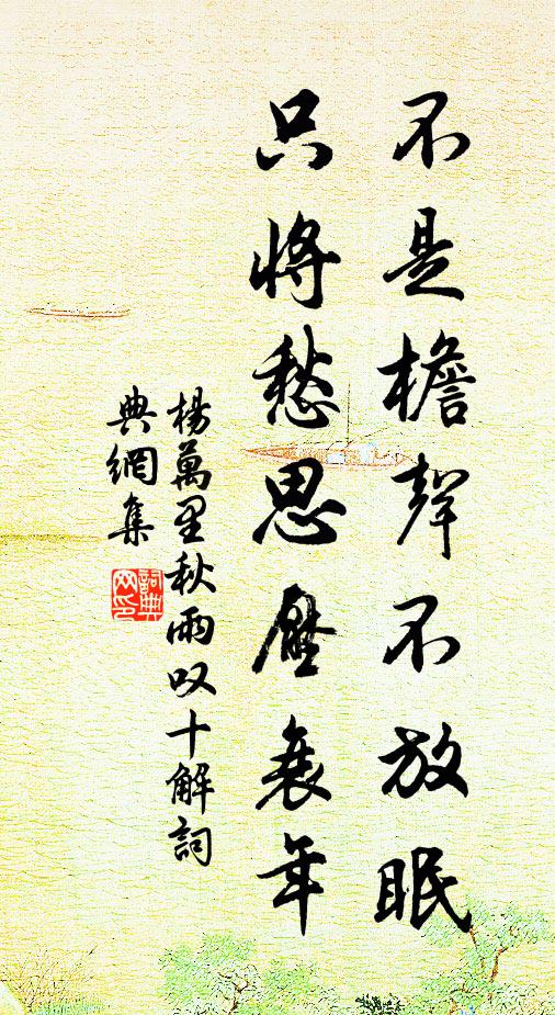 杨万里不是檐声不放眠，只将愁思压衰年书法作品欣赏